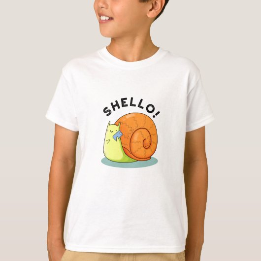 Shello grappige slak mobiele telefoon woordspeling t-shirt (Voorkant)