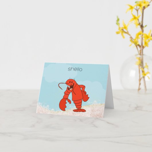 Shello Lobster Kaart (Gele Bloem)