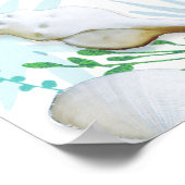 Shells and Calligraphy Blue Beach Wedding Welcome Poster (Hoek)