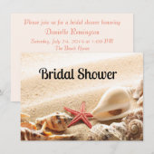Shells and Starfish Bridal Shower Invitation Kaart (Voorkant / Achterkant)