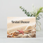 Shells and Starfish Bridal Shower Invitation Kaart (Staand voorkant)
