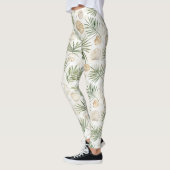 Shells Beach Green Palm Tree Leaves Leggings (Links)