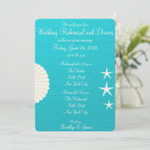 Shells Beach Wedding Rehearsal Dinner Invitations Kaart (Staand voorkant)