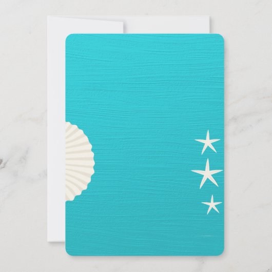 Shells Beach Wedding Rehearsal Dinner Invitations Kaart (Achterkant)