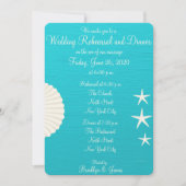 Shells Beach Wedding Rehearsal Dinner Invitations Kaart (Voorkant)