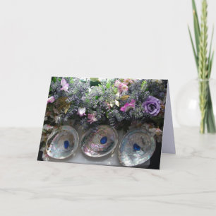 Shells en bloemen - dank u kaarden bedankkaart