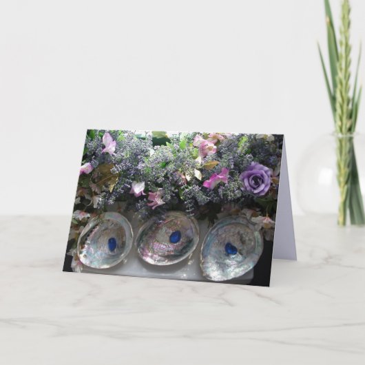Shells en bloemen - dank u kaarden bedankkaart (Voorkant)
