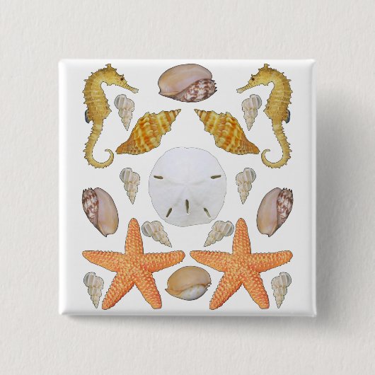 Shells Galore Vierkante Button 5,1 Cm (Voorkant)