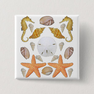 Shells Galore Vierkante Button 5,1 Cm