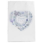 Shells hart kunst dank u strand blauwe bruiloft medium cadeauzakje (Voorkant)