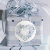 Shells hart kunst dank u strand blauwe bruiloft ronde sticker