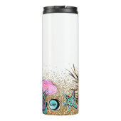 *~* Shells Monogram Glitter Mermaid Zee Turtle Thermosbeker (Achterkant)