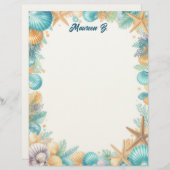 Shells of the Sea Stationery Paper Briefhoofd (Voorkant / Achterkant)