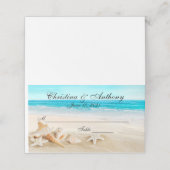 Shells on the Beach Wedding Receptie Place Card Plaatskaartje (Buitenkant ongevouwen)