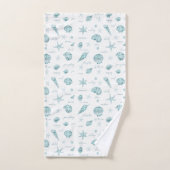 Shells Starfish Sun Fun Text Blauwgroen ID918 Bad Handdoek (Handdoek)