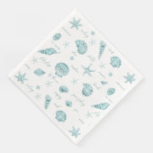 Shells Starfish Sun Fun Text Blauwgroen ID918 Servet (Hoek)