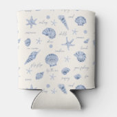 Shells Starfish Sun Fun Text Blue ID918 Blikjeskoeler (Achterkant)