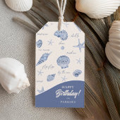 Shells Starfish Sun Fun Text Blue ID918 Cadeaulabel