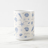 Shells Starfish Sun Fun Text Blue ID918 Koffiemok (Center)