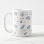 Shells Starfish Sun Fun Text Blue ID918 Koffiemok (Links)