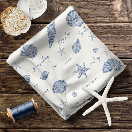 Shells Starfish Sun Fun Text Blue ID918 Stof