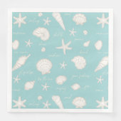 Shells Starfish Sun Fun Text Ivory ID918 Servet (Voorkant)