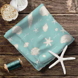 Shells Starfish Sun Fun Text Ivory ID918 Stof