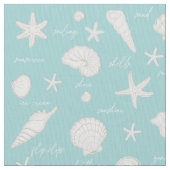 Shells Starfish Sun Fun Text Ivory ID918 Stof (Close Up)
