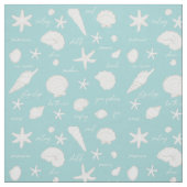 Shells Starfish Sun Fun Text Ivory ID918 Stof (Swatch)