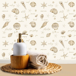 Shells Starfish Sun Fun Text Sandstone ID918 Behang