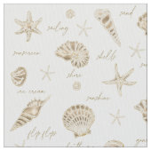 Shells Starfish Sun Fun Text Sandstone ID918 Stof (Close Up)