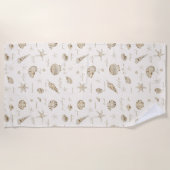 Shells Starfish Sun Fun Text Sandstone ID918 Strandlaken (Voorkant)