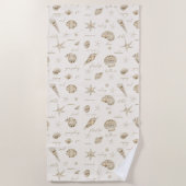 Shells Starfish Sun Fun Text Sandstone ID918 Strandlaken (Voorkant)