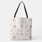 Shells Starfish Sun Fun Text Sandstone ID918 Tote Bag (Voorkant)
