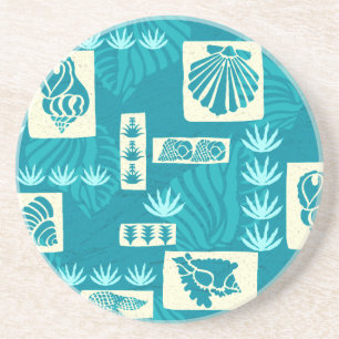 Shells van de Baai van Kua Hawaiiaanse Onderzeese Zandsteen Onderzetter