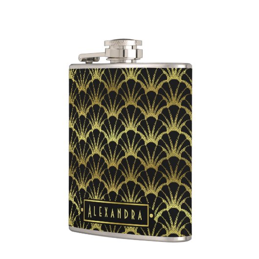 Shells van de Kammossel van Deco de Zwarte Gouden Heupfles (Links)