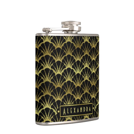 Shells van de Kammossel van Deco de Zwarte Gouden Heupfles (Rechts)