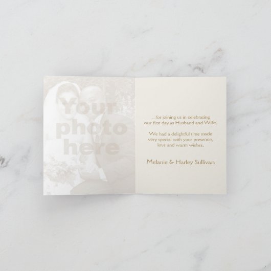 Shells van het zee de kunst binnen fotohuwelijk bedankkaart (Binnen)