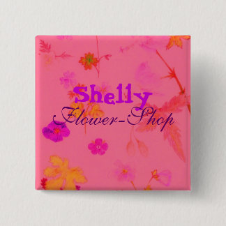, Shelly, Flower-shop Vierkante Button 5,1 Cm