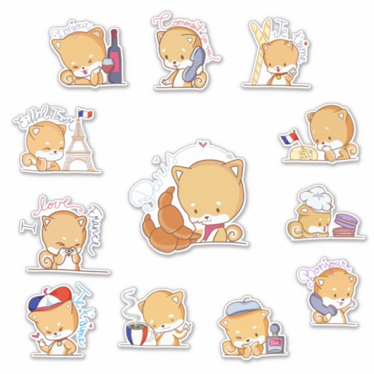 Shelly gaat naar France Sticker Pack (Voorkant)