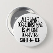 Shelter Dog Kerstmis Button (Voorkant /achterkant)