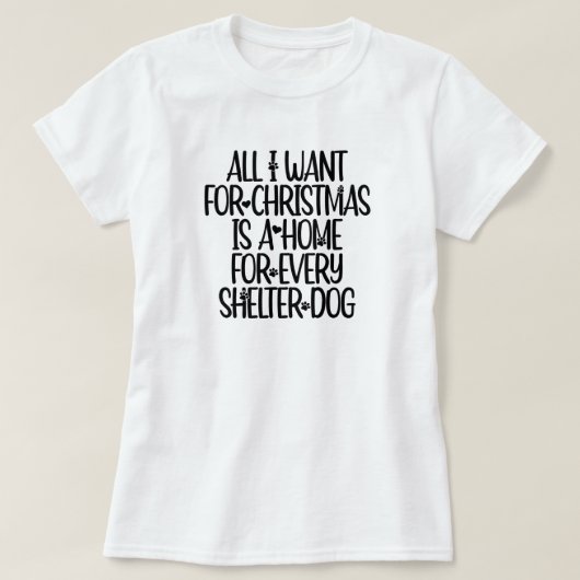 Shelter Dog Kerstmis T-Shirt (Design voorkant)