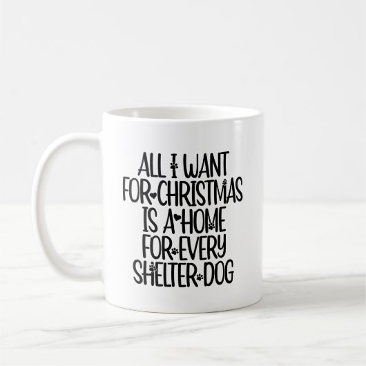 Shelter Dog Mok voor Kerstmis (Links)