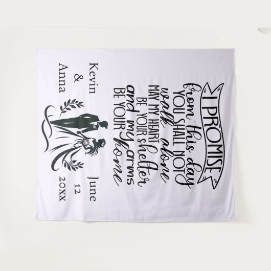 Shelter in Your Arms Wedding Backdrop Wandkleed (Voorkant (horizontaal))