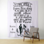 Shelter in Your Arms Wedding Backdrop Wandkleed (In situ)