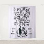 Shelter in Your Arms Wedding Backdrop Wandkleed (Voorkant)