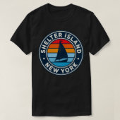 Shelter Island New York NY  Sailboot Retro T-shirt (Design voorkant)