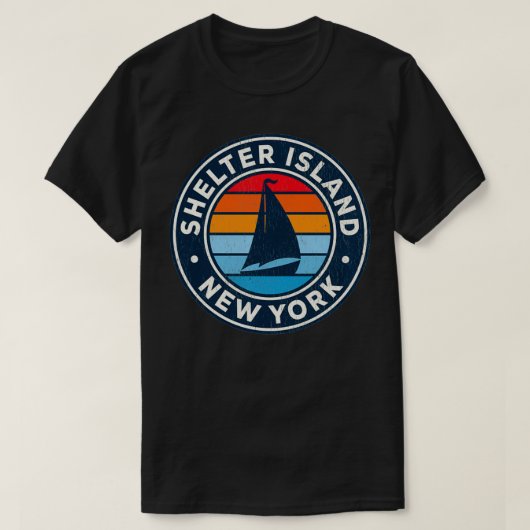 Shelter Island New York NY  Sailboot Retro T-shirt (Design voorkant)