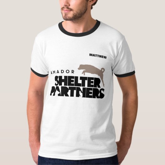 SHELTER Partners Logo Apparel Custom Name T-shirt (Voorkant)