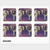 Sheltering cows 2011 vierkante sticker (Vel)